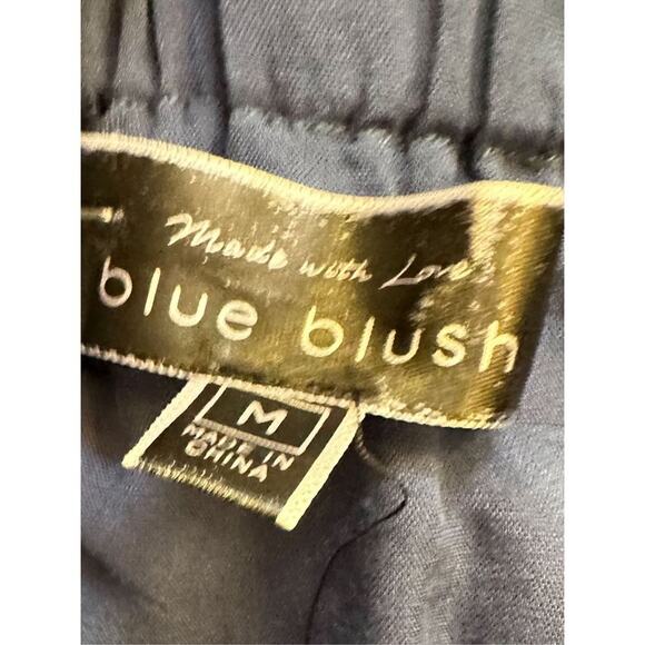 Blue Blush Women's Wide Slit Leg Opening Strapless Jumpsuit Tan Blue Medium - Picture 9 of 10